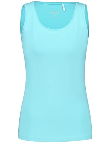 Gerry Weber Damen Basic Top nachhaltigem Baumwoll-Stretch ärmellos unifarben Aqua Splash 44 von Gerry Weber