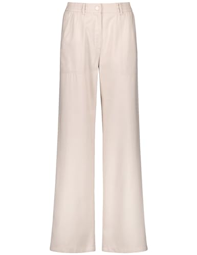 Gerry Weber Damen Bequeme Hose mit weitem Bein unifarben reguläre Länge Sandshell 44 von Gerry Weber