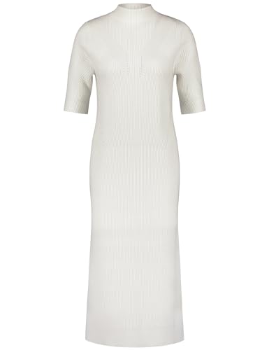 Gerry Weber Damen Bequemes Strickkleid mit Turtleneck Kurzarm, breite Rippenbündchen unifarben knieumspielend Whisper White 40 von Gerry Weber