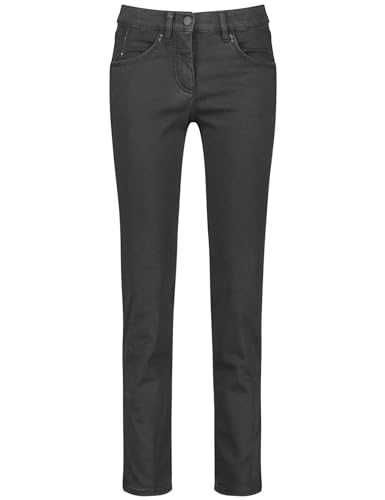 Gerry Weber Damen Best4me Slim Fit My Arctic Denim unifarben, Washed-Out-Effekt reguläre Länge Black Black Denim 40 von Gerry Weber