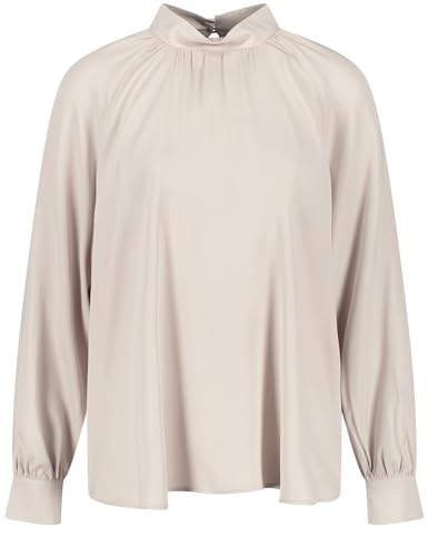 Gerry Weber Damen Bluse mit Stehkragen Raglanarm, Manschetten, Langarm unifarben Dust 44 von Gerry Weber