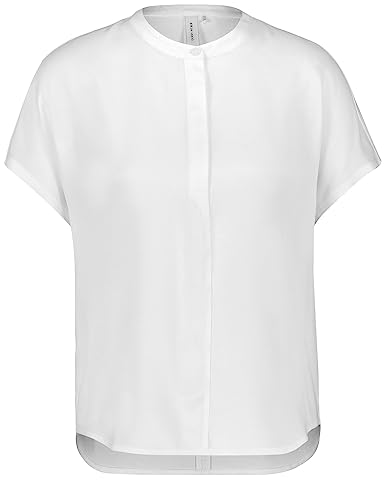 Gerry Weber Damen Blusenshirt mit Material-Patch überschnittene Schultern, Kurzarm, weiter Arm unifarben Off-White 48 von Gerry Weber