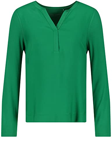 Gerry Weber Damen Blusenshirt mit Materialmix Langarm unifarben Vibrant Green 34 von Gerry Weber