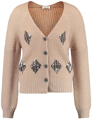 Gerry Weber Damen Cardigan mit Pailletten-Dekor Langarm, überschnittene Schultern unifarben Doeskin-Melange 44 von Gerry Weber