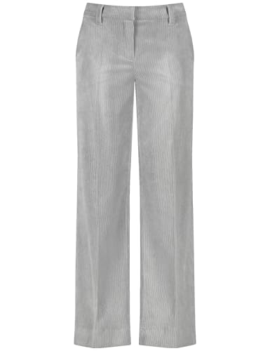 Gerry Weber Damen Cordhose mit weitem Bein unifarben reguläre Länge Silver Grey 40 von Gerry Weber