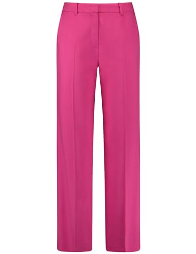 Gerry Weber Damen Elegante Hose mit Bügelfalten unifarben reguläre Länge Solar Pink 44 von Gerry Weber