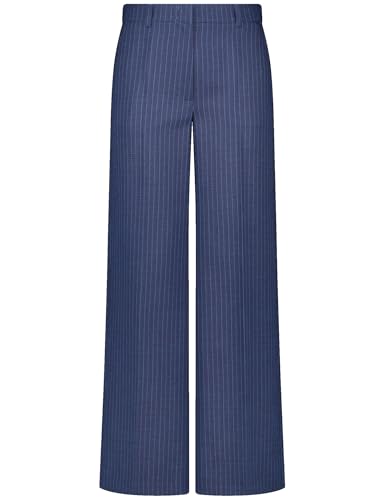 Gerry Weber Damen Elegante Stoffhose mit Nadelstreifen gestreift reguläre Länge Blue Striped 40 von Gerry Weber