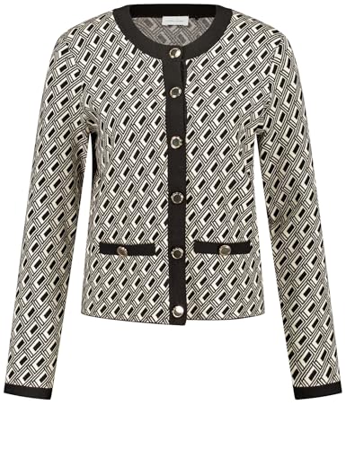 GERRY WEBER Damen 430134-35714-9179 Strickjacke, Cream/Black Graphic Jacquard, 40 von Gerry Weber