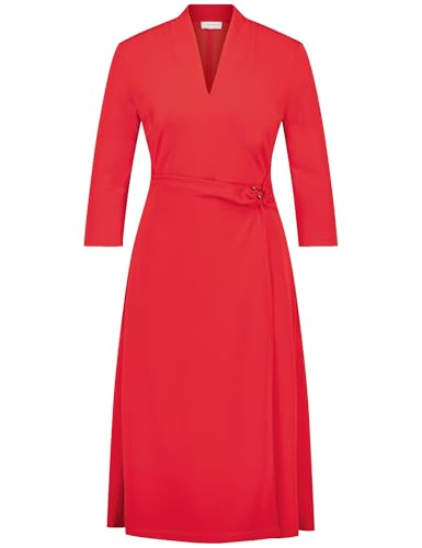 Gerry Weber Damen Elegantes Kleid mit Wickeloptik 3/4 Arm unifarben knieumspielend Lipstick 42 von Gerry Weber