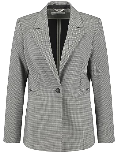 Gerry Weber Damen Fein Karierter Blazer mit klassischem Schnitt geknöpfte Armschlitze, Langarm kariert Grau Karo 46 von Gerry Weber