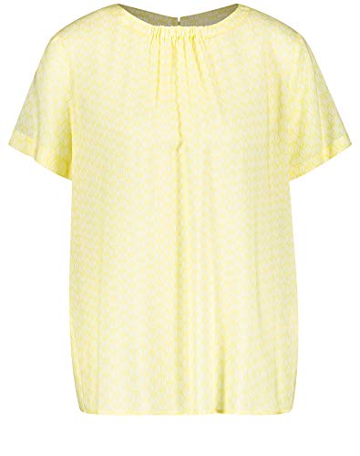 Gerry Weber Damen Fein gemusterte 1/2 Arm Bluse leger mit Leichter Taillierung Gelb/Ecru/Weiss Druck 46 von Gerry Weber