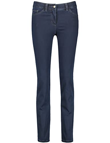 Gerry Weber Damen Figurformende Jeans Best4me Slim Fit Kurzgröße unifarben Kurzgröße Dark Blue Denim 46S von Gerry Weber