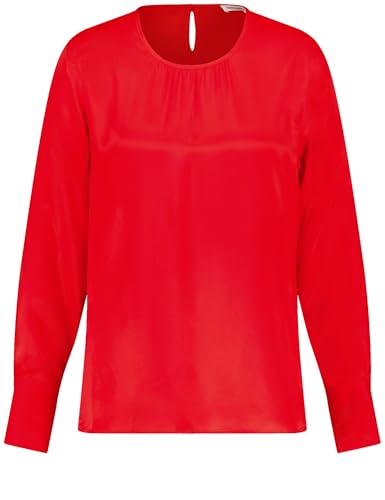 Gerry Weber Damen Fließende Bluse Langarm, Manschetten, mit Schlitz unifarben Lipstick 40 von Gerry Weber