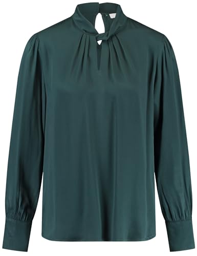 Gerry Weber Damen Fließende Bluse mit dekorativem Ausschnitt Ballonärmel, Manschetten unifarben Green Teal 44 von Gerry Weber