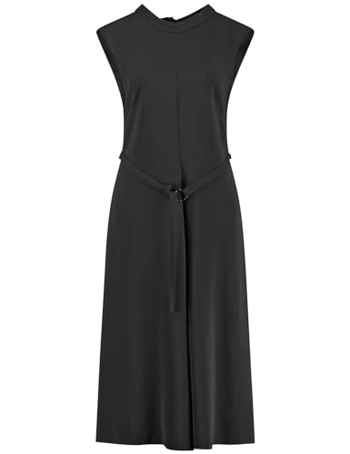 Gerry Weber Damen Fließendes Kleid mit Bindebändern ärmellos, überschnittene Schultern unifarben knieumspielend Schwarz 42 von Gerry Weber