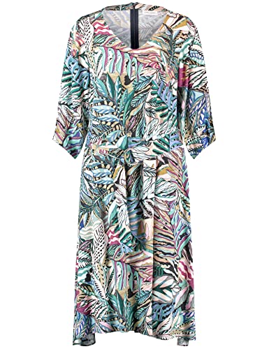 Gerry Weber Damen Floral bedrucktes Kleid 3/4 Arm Kleid Gewebe Kleid Gemustert, floral lang Seaweed/Mint/Rose/Druck 44 von Gerry Weber