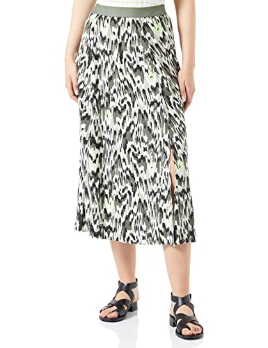 Gerry Weber Damen Gemusterter Midirock mit Seitenschlitz Gemustert lang Grün Druck 42 von Gerry Weber
