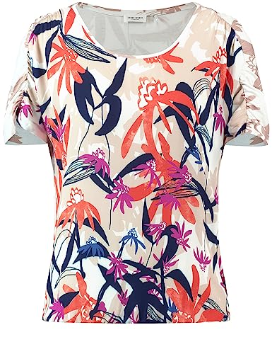 GERRY WEBER Damen 170242-35019 T-Shirt, Ecru/Weiss/Rot/Orange Druck, 38 von Gerry Weber