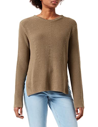 Gerry Weber Damen Gerippter Pullover GOTS Langarm unifarben Khaki 44 von Gerry Weber