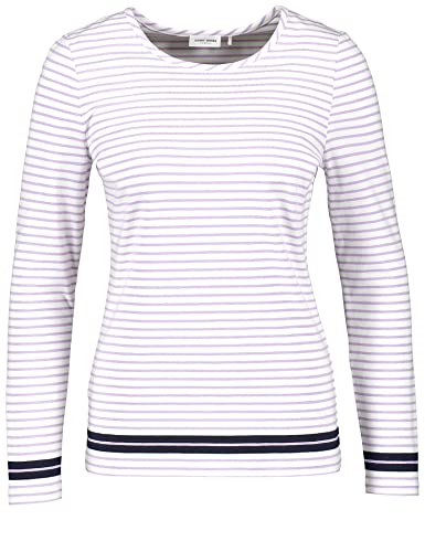 GERRY WEBER Damen 977007-35004 T-Shirt, Lila/Pink/Ecru/Weiss Ringel, 46 von Gerry Weber