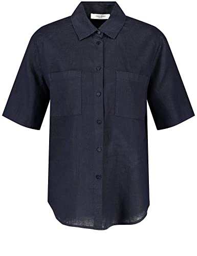 Gerry Weber Damen Halbarmbluse aus Leinen halber Arm unifarben Navy 36 von Gerry Weber