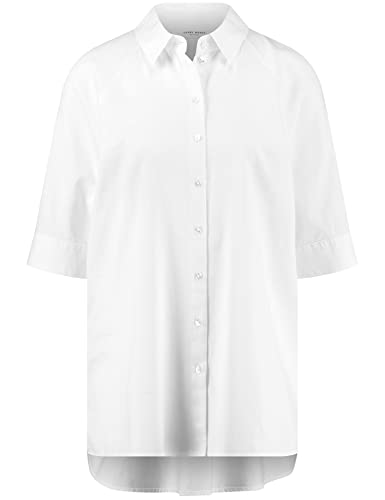 Gerry Weber Damen Halbarmbluse mit Kellerfalte halber Arm, Manschetten, mit Schlitz unifarben weiß/weiß 46 von Gerry Weber