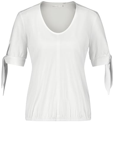 Gerry Weber Damen Halbarmshirt mit Bindedetail halber Arm unifarben weiß/weiß 42 von Gerry Weber