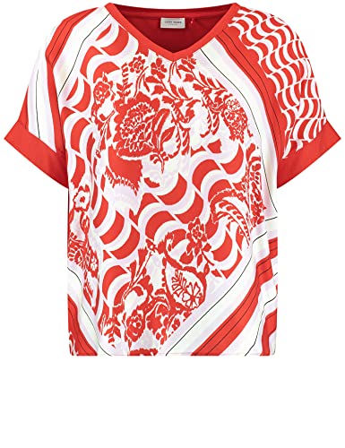 GERRY WEBER Damen 170232-35034 T-Shirt, Lila/Pink/Rot/Orange Druck, 48 von Gerry Weber