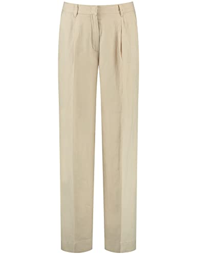 Gerry Weber Damen Hose Wide Leg aus reinem Leinen unifarben reguläre Länge Sand 38 von Gerry Weber