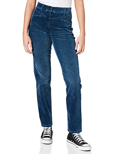 Gerry Weber Damen Hose mit Velvet Touch unifarben leicht verkürztes Bein Blue Velvet with use Effect 38 von Gerry Weber