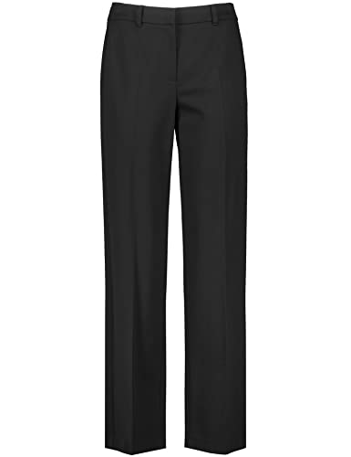 Gerry Weber Damen Hose mit weitem Bein unifarben reguläre Länge Schwarz 34 von Gerry Weber