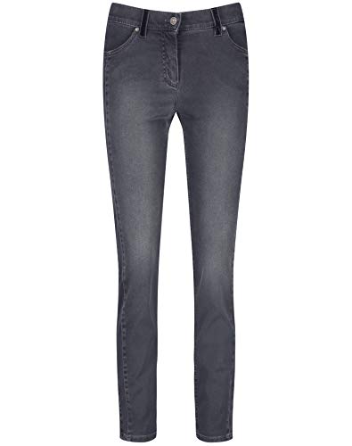 Gerry Weber Damen Jeans SkinnyFit4me 5-Pocket Hose Jeans lang unifarben reguläre Länge Dark Grey Denim 42 von Gerry Weber