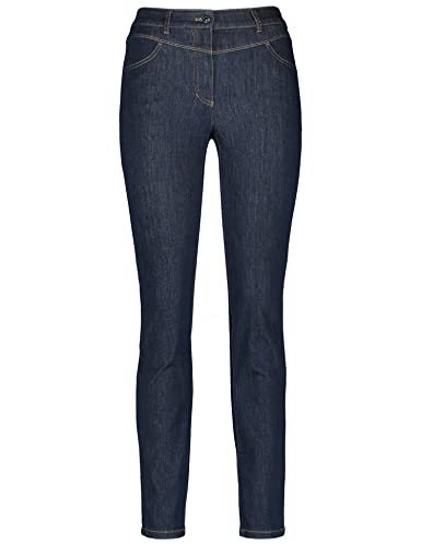 Gerry Weber Damen Jeans mit Kontrastnähten unifarben reguläre Länge Blue Denim Short use 42 von Gerry Weber