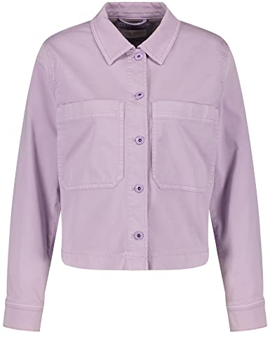 Gerry Weber Damen Jeansjacke mit aufgesetzten Taschen Langarm, Manschetten, mit Schlitz unifarben Soft Lavender 44 von Gerry Weber