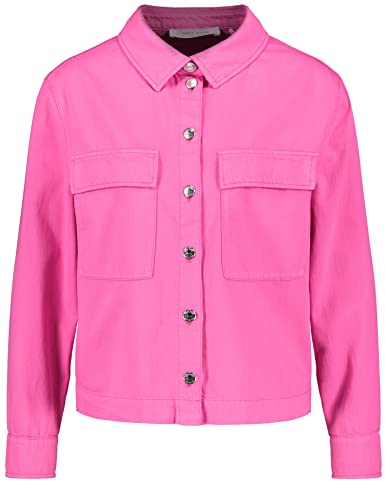Gerry Weber Damen Jeansjacke mit großen aufgesetzten Taschen Manschetten, mit Schlitz, Langarm unifarben Soft Pink 38 von Gerry Weber