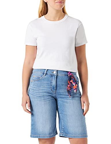 Gerry Weber Damen Jeansshorts mit Ziertuch Washed-Out-Effekt kurzes Bein blau Denim mit use 34 von Gerry Weber