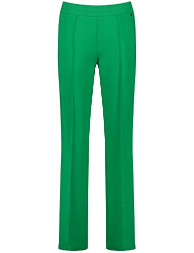 Gerry Weber Damen Jerseyhose Wide Leg mit Kontraststreifen unifarben reguläre Länge Vibrant Green 42 von Gerry Weber