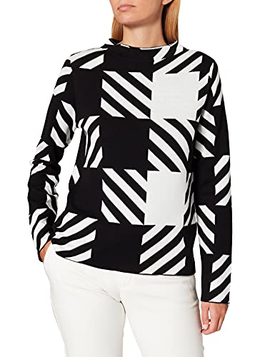 Gerry Weber Damen Karierter Pullover Langarm kariert Schwarz/Ecru/Weiss Gemustert 42 von Gerry Weber