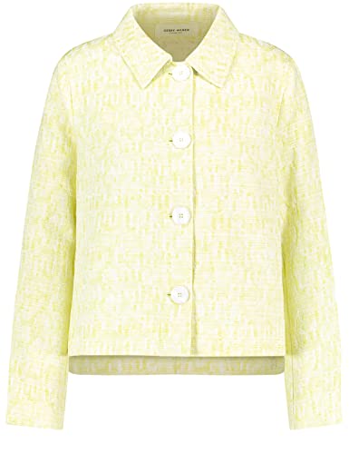 Gerry Weber Damen Kastige Blazerjacke Langarm, mit Schlitz Gemustert Ecru Lime Gemustert 40 von Gerry Weber