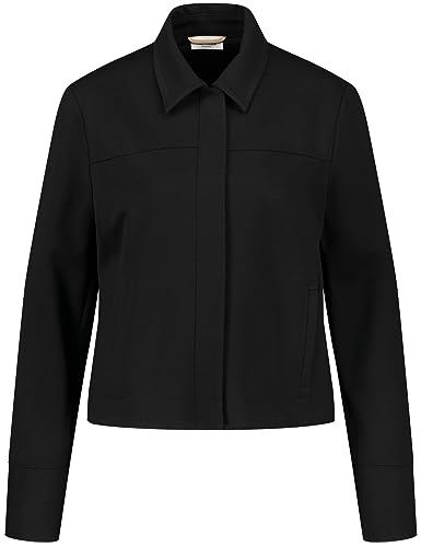 Gerry Weber Damen Klassische Blazerjacke mit verdeckter Knopfleiste Langarm, mit Schlitz unifarben Schwarz 48 von Gerry Weber