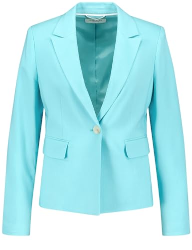 Gerry Weber Damen Klassischer Blazer mit Stretchkomfort geknöpfte Armschlitze, Langarm unifarben Aqua Splash 40 von Gerry Weber