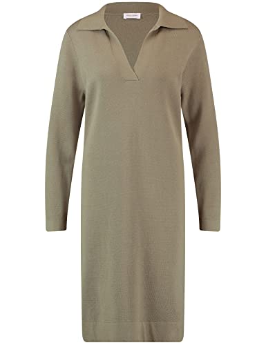 Gerry Weber Damen Kleid aus feinem Strick Langarm unifarben knieumspielend Khaki 44 von Gerry Weber