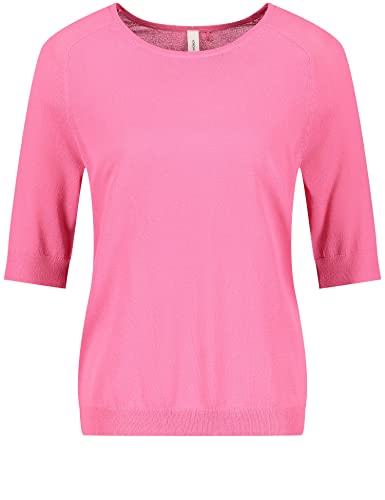 Gerry Weber Damen Kurzarmpullover aus Feinstrick 3/4 Arm, breite Rippenbündchen unifarben Soft Pink 38 von Gerry Weber