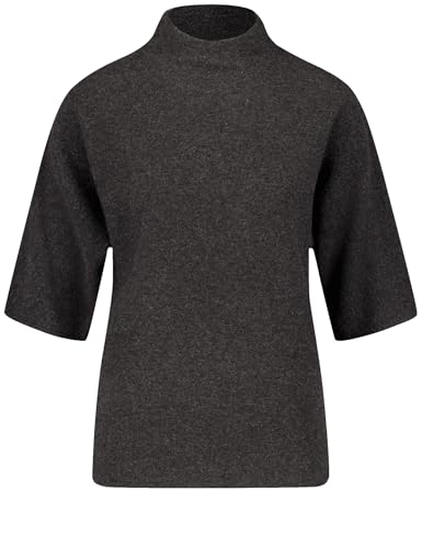 Gerry Weber Damen Kurzarmpullover mit Kaschmiranteil 3/4 Arm unifarben, Melange Charcoal Melange 42 von Gerry Weber