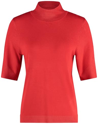 Gerry Weber Damen Kurzarmpullover mit Turtleneck halber Arm unifarben Lipstick 44 von Gerry Weber
