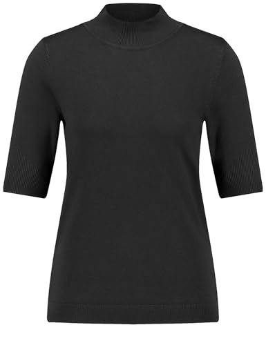 Gerry Weber Damen Kurzarmpullover mit Turtleneck halber Arm unifarben Schwarz 44 von Gerry Weber