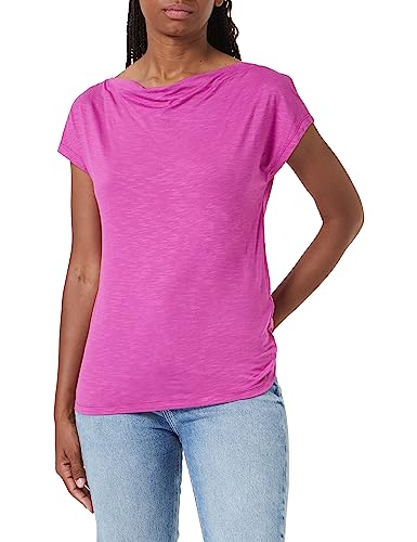 Gerry Weber Damen Kurzarmshirt mit Wasserfallausschnitt Kurzarm, überschnittene Schultern, weiter Arm unifarben, Melange Orchid 34 von Gerry Weber