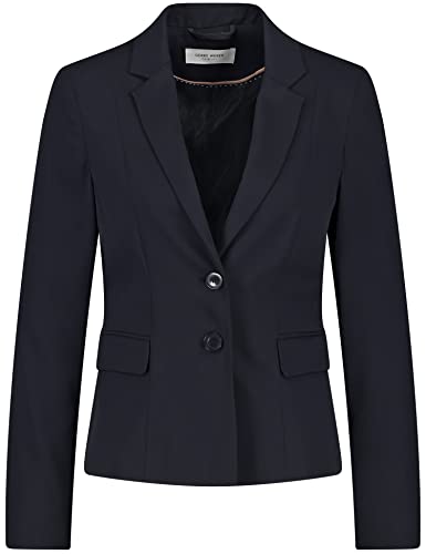 Gerry Weber Damen Kurzer Blazer mit Revers geknöpfte Armschlitze, Langarm unifarben Dark Navy 38 von Gerry Weber