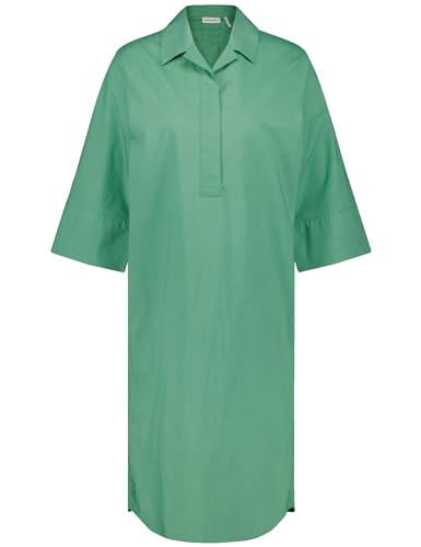 Gerry Weber Damen Lässiges Leinenkleid mit Kellerfalte 3/4 Arm, Kimonoärmel unifarben knieumspielend Malachite 42 von Gerry Weber