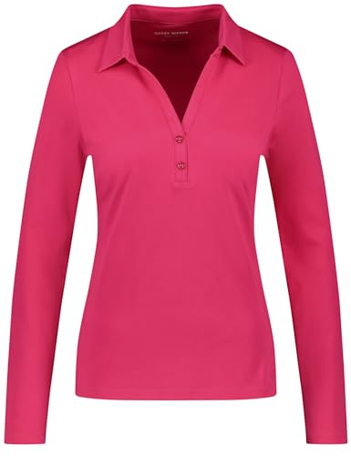 Gerry Weber Damen Langarm Poloshirt aus Baumwolle Langarm unifarben Dragon Fruit 38 von Gerry Weber